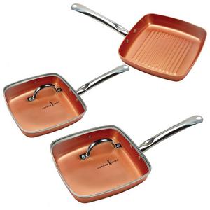 Tristar Products Inc - Copper Chef Square Fry Pan 5 Pc set