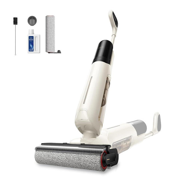 Mova K30 Wet Dry Vacuum Cleaner, 180° Lie-Flat Reach Smart Vacuum Mop, 140°F Hot Air Drying, 0in Dual-Edge Cleaning, Powerful 18000Pa Suction Floor Cleaner for Hard Floors Pet Hair