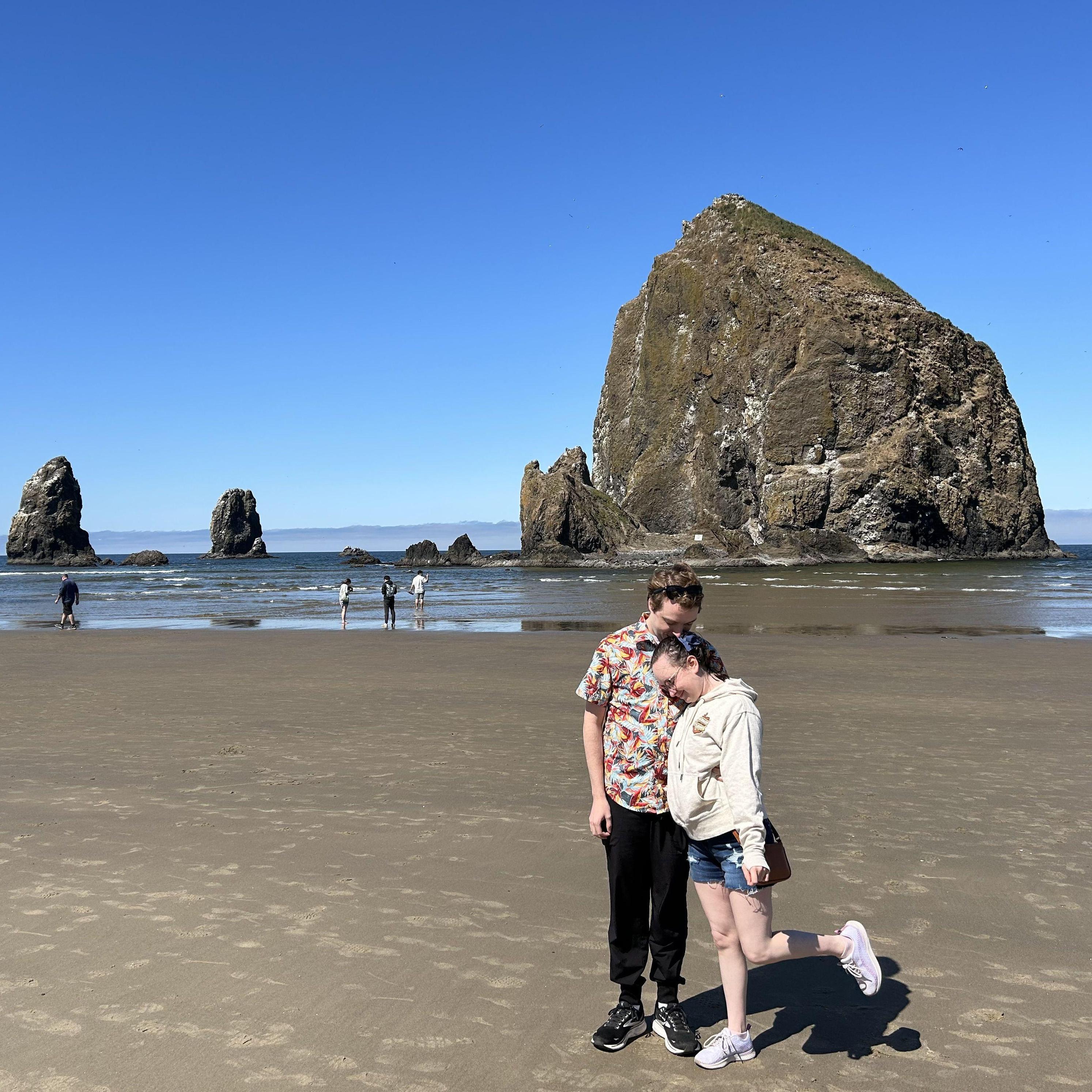 At Cannon Beach! Did we reproduce the La Push scene from Twilight? Yes. Am I ashamed? No. - C 🩵 (7/13/2023)