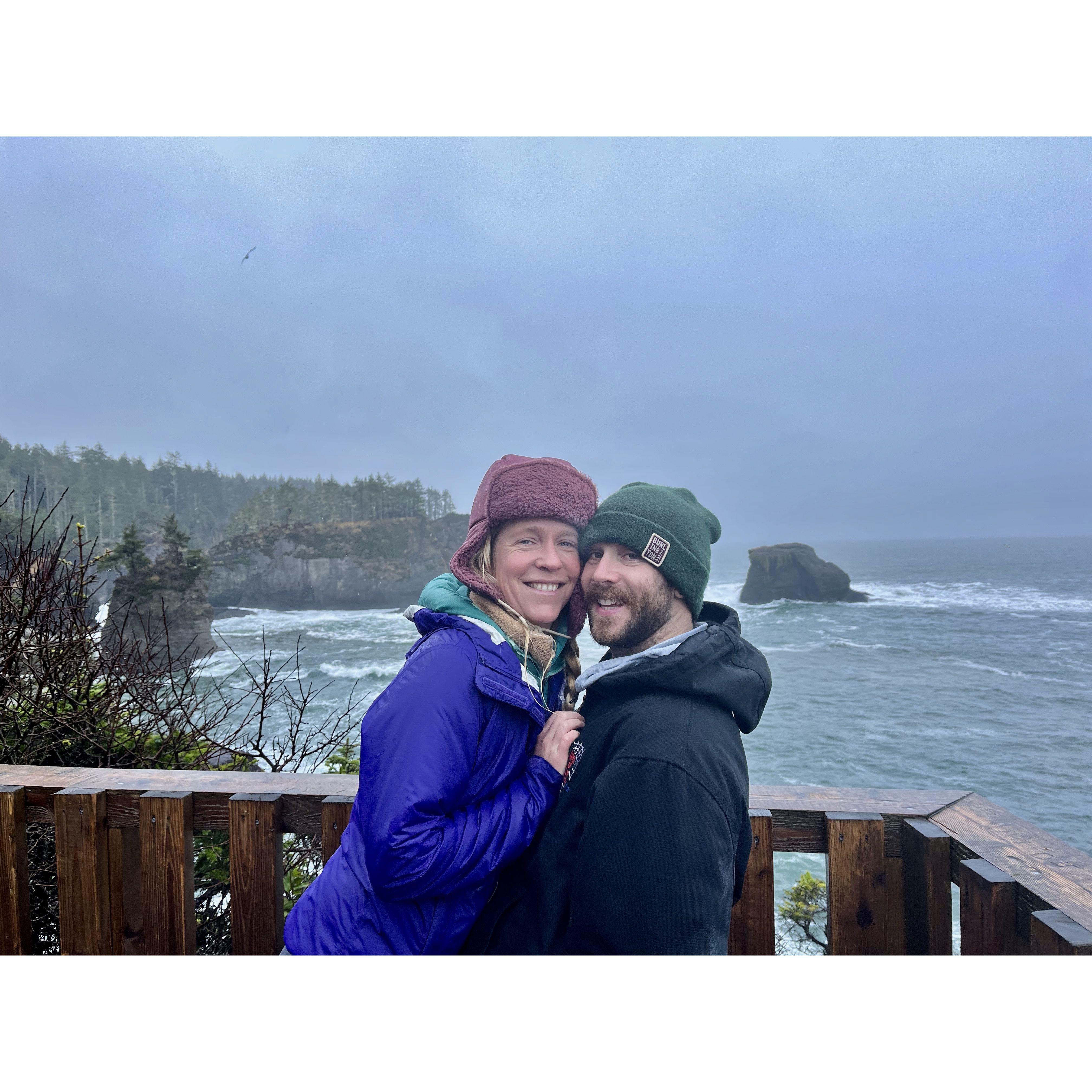 Embracing the PNW adventure together! Rain or shine