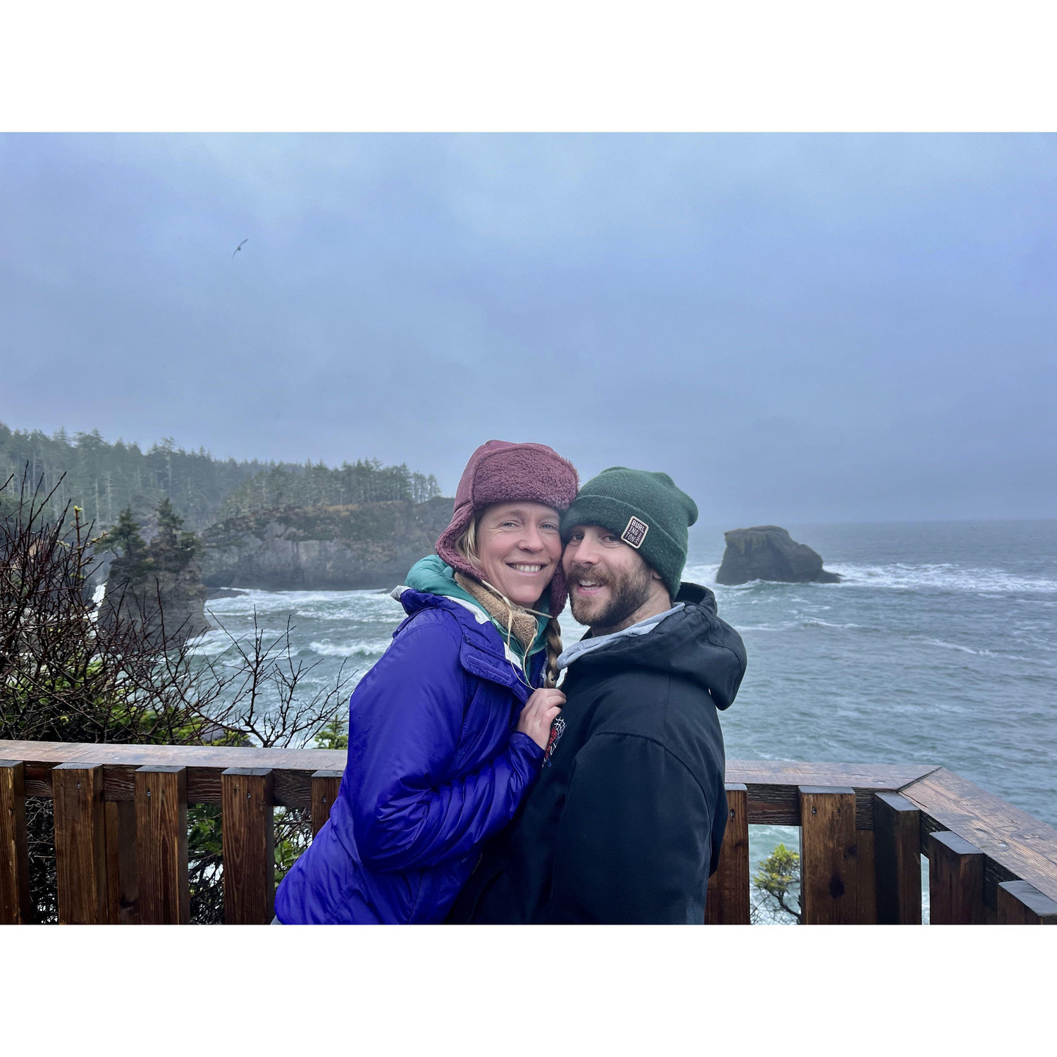 Embracing the PNW adventure together! Rain or shine