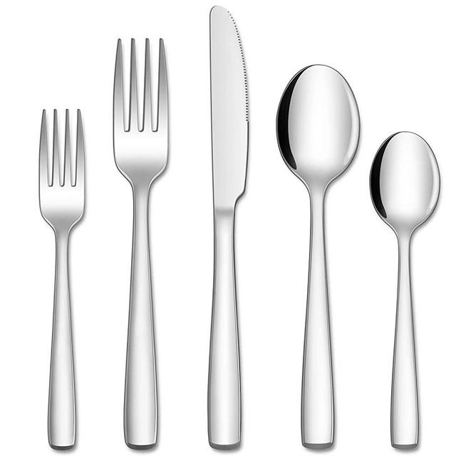 Hiware 40-Piece Silverware Set for 8, Stainless Steel Flatware Cutlery Set For Home Kitchen Restaurant Hotel, Mirror Polished, Dishwasher Safe