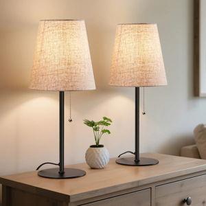 19" Classic Black Metal Table Lamp (Set of 2)