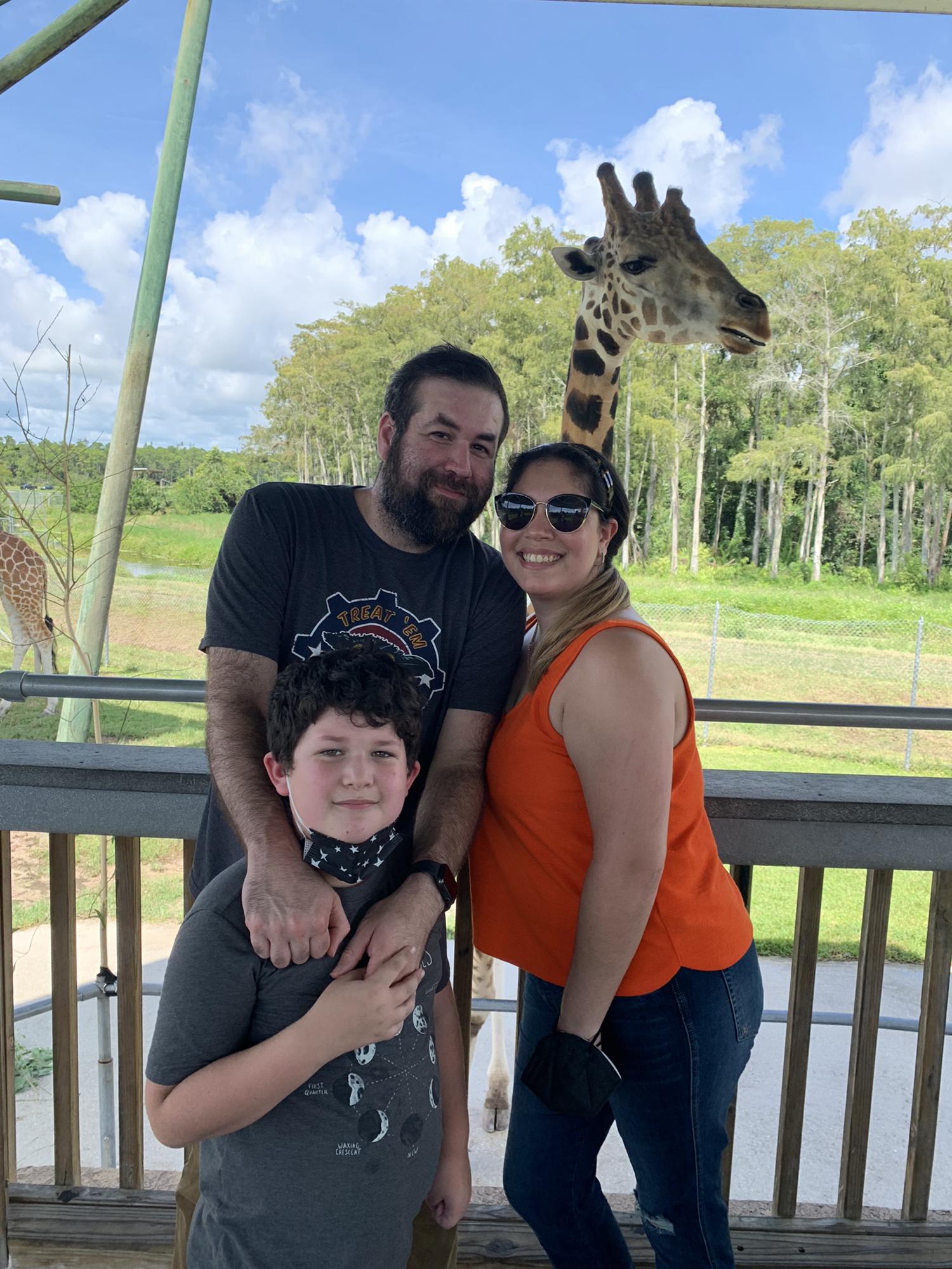 Family time with Mr. Giraffe!