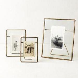 Pressed Glass Photo Frame (Antiqued Brass)