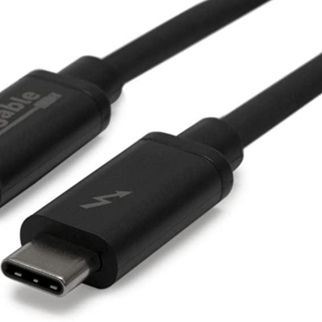 Plugable Thunderbolt 3 Cable 20Gbps Supports 100W (20V, 5A) Charging, 6.6ft / 2m USB C Compatible [Thunderbolt 3 Certified]