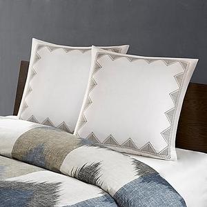 INK+IVY Isla Embroidered Euro Sham in White