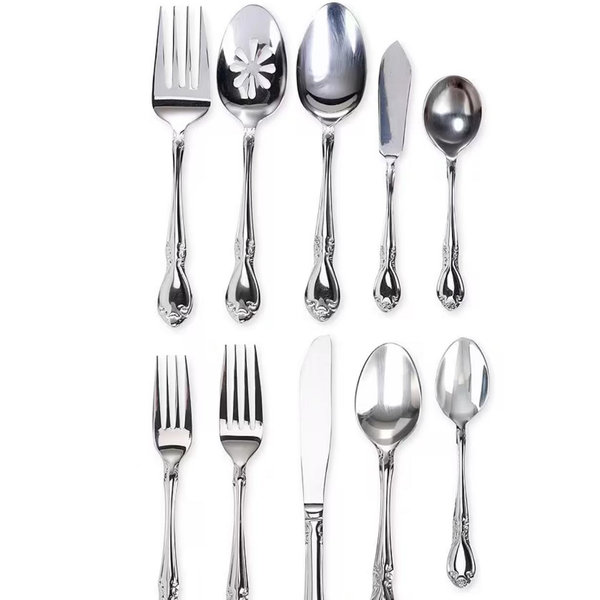 Southern Living Caroline Collection 45-Piece Stainless Steel Flatware Set