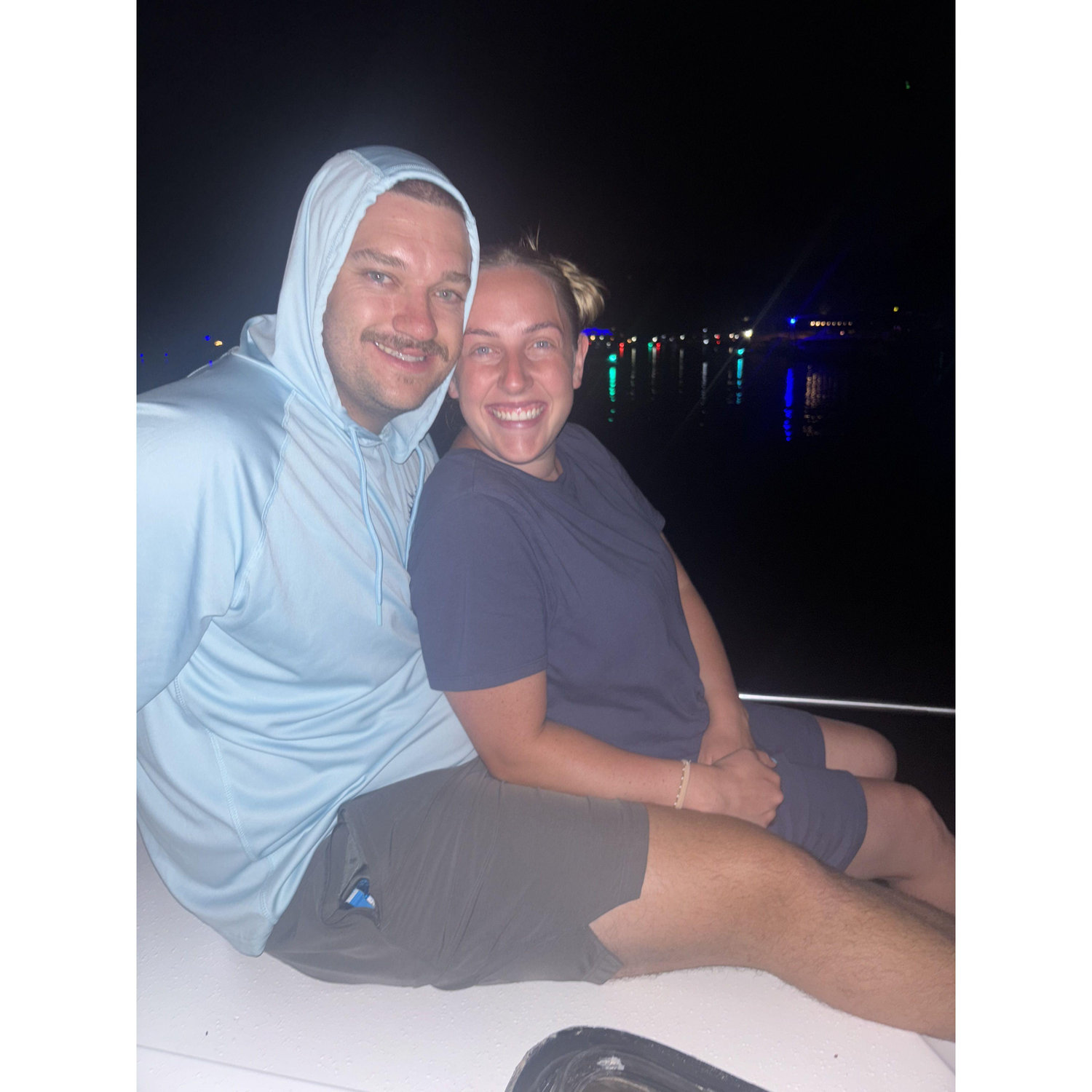 Watching fireworks from the boat :)