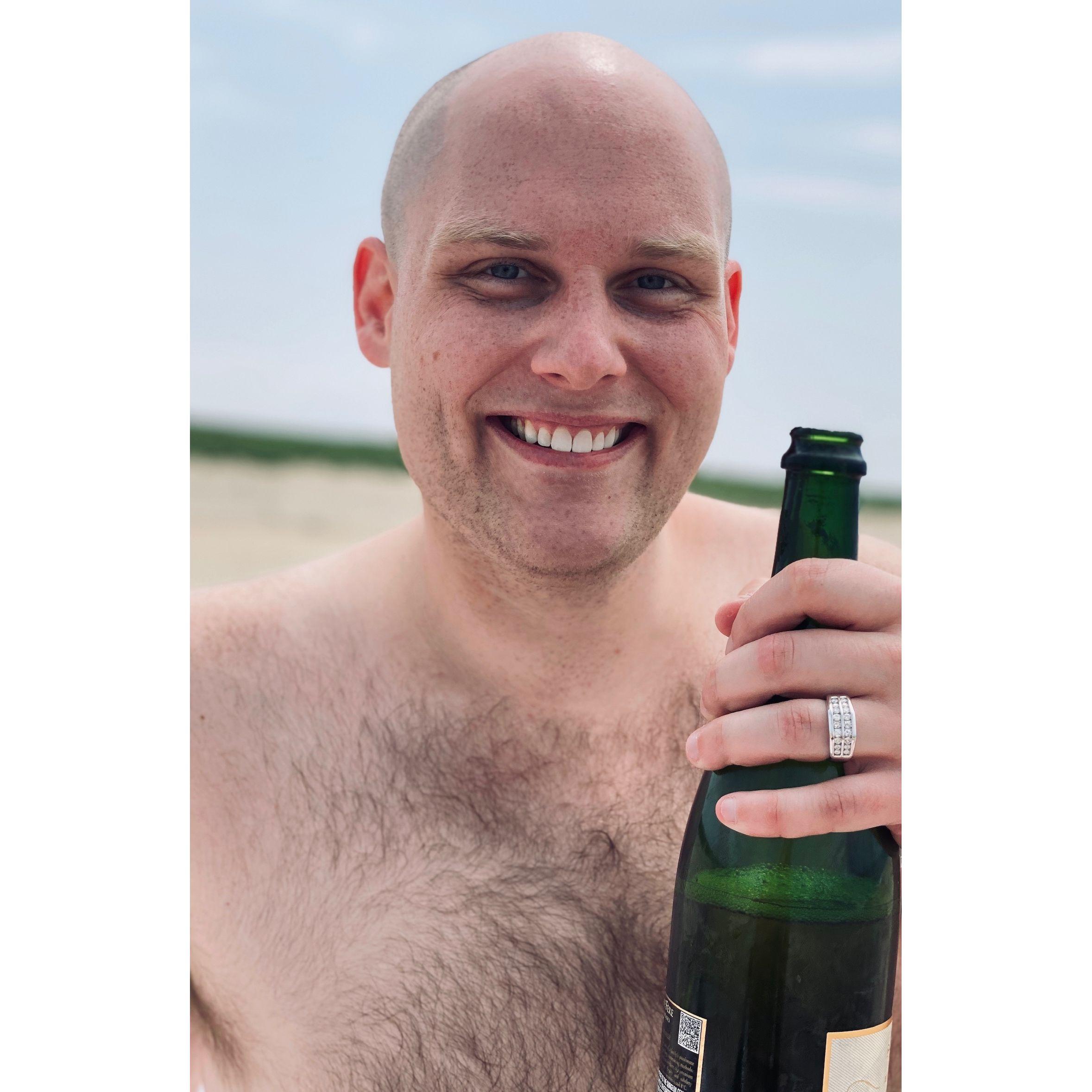 Smuggling bottles in my bag has always been for a good cause. This time, it was so we could celebrate after you said yes. Race Point Beach, Provincetown, MA. -Rupert