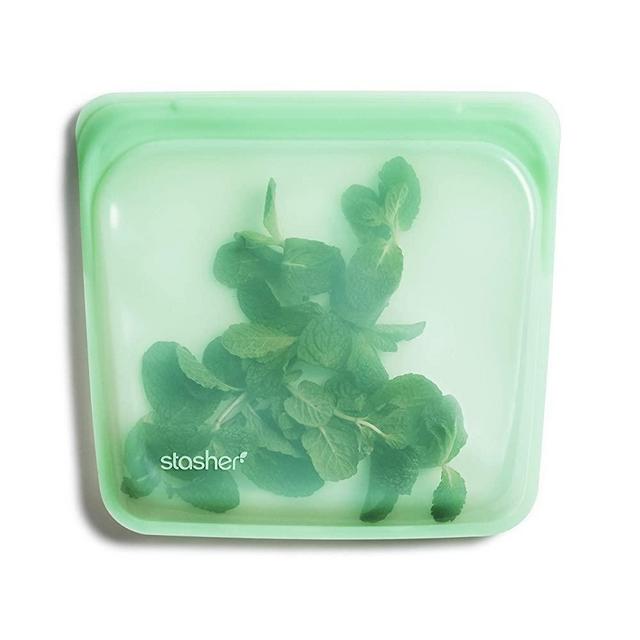 Stasher 100% Silicone Reusable Food Bag, Sandwich, Mint