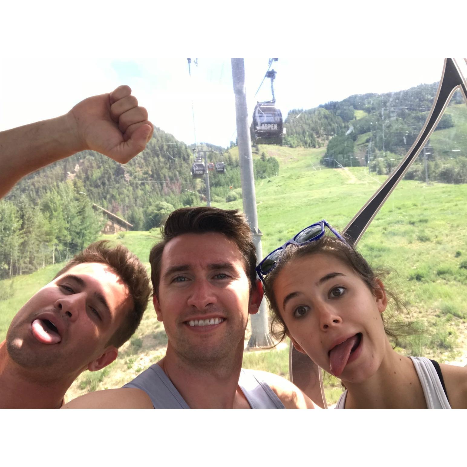Gondola down after hiking Mount Aspen