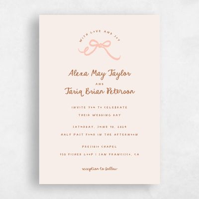 Multi-Colored Wedding Invitation - Emelia Portrait