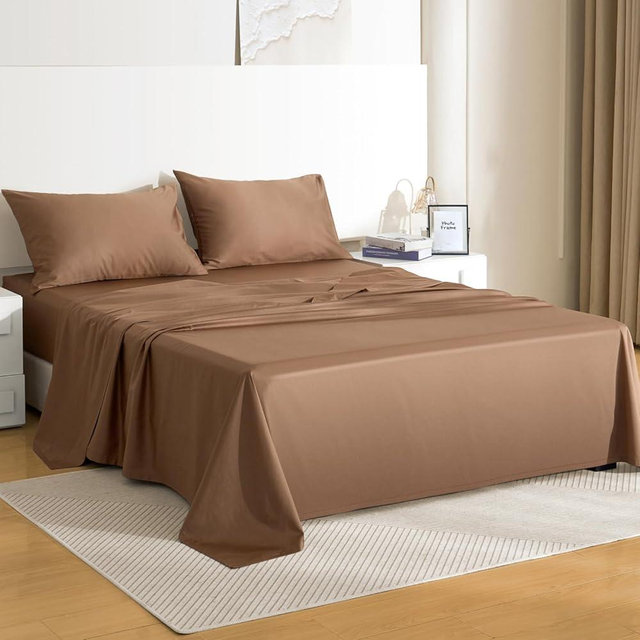 CieloCloud Egyptian King Bed Sheet Set, 4PCS 100% Long-Staple Cotton Bedding Sheets with Dual-Lock System, Luxury Soft and Comfort, 1000 Thread Count, Deep Pocket Fits 8" to 17" Mattress