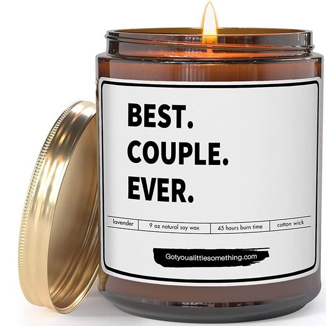 Best Couple Ever - 9oz Soy Candle ; Congratulations Engagement Gifts or Engagement Party Gifts for Couples, Anniversary Present for Couple, Wedding Gift Ideas, His & Her Cute Couple Gifts