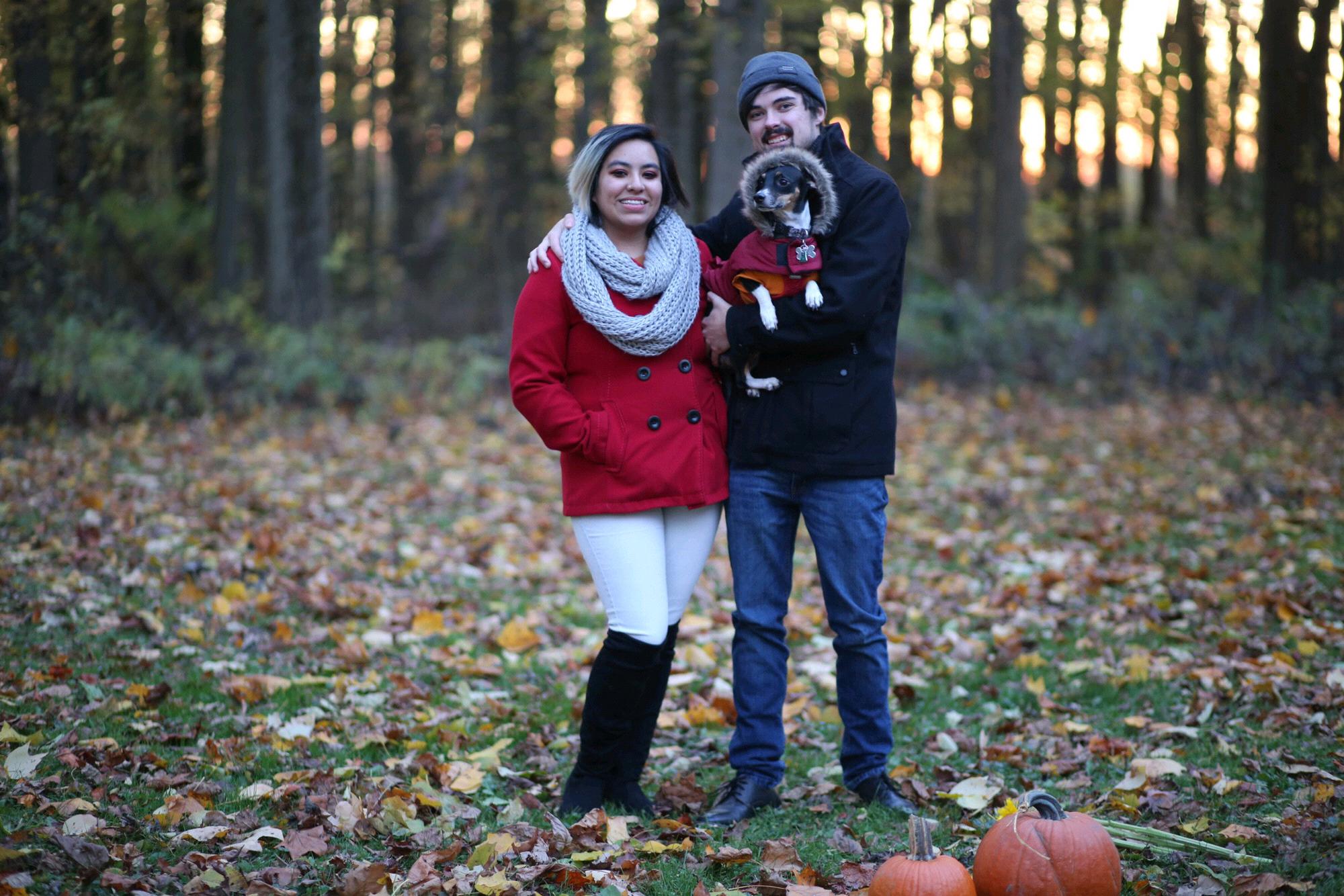 Stephen and Ali with their fur baby Toby!!
