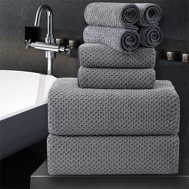 8 Piece Bathroom Towel Set Dark Gray |2 Oversized Large Bath Towels Sheet,2 Hand Towels and 4 Washcloths| 600GSM Ultra Soft Luxury Premium Towel Set Highly Absorbent Quick Dry Hotel Towel Collection