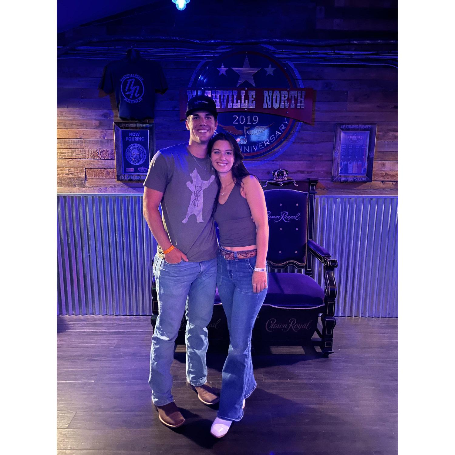 Their first date after making things "official." They went country line dancing!