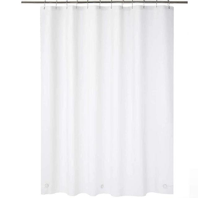 AmazerBath Plastic Shower Curtain, 70 x 72 Inches EVA 8G Shower Curtain with Heavy Duty Clear Stones and Grommet Holes, Waterproof Thick Bathroom Plastic Shower Curtains-Frosted