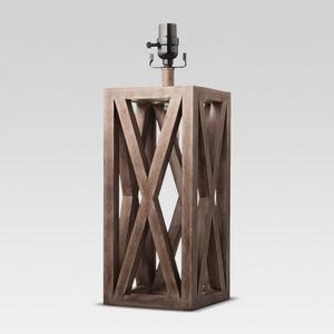 Washed Wood Box Large Lamp Base Brown Lamp Only - Threshold™