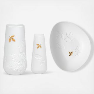 Porcelain Stories 3-Piece Leaf Vase Set