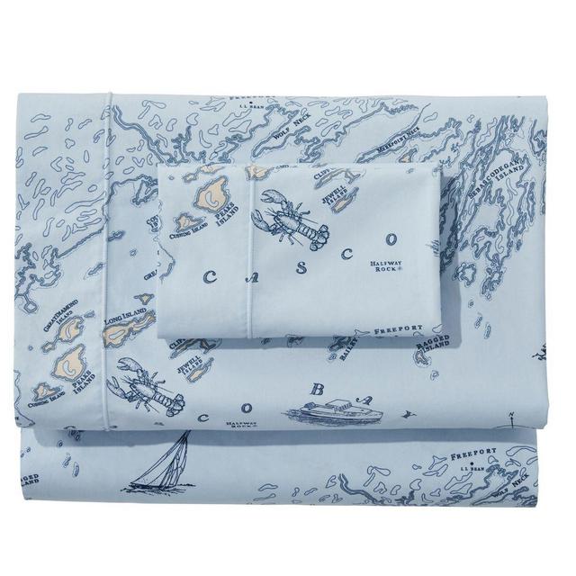 Nautical Map Percale Sheet Collection - Pillow Cases