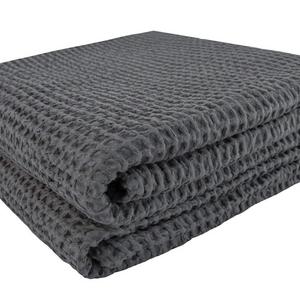 Pacific Home Fashion Co.,Ltd - PHF Waffle Weave Blanket 100% Cotton King Size Charcoal