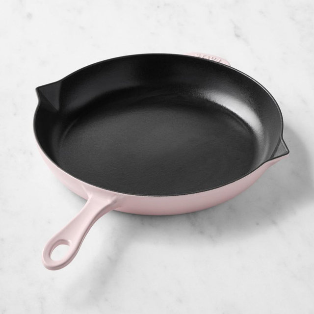 Staub Enameled Cast Iron Fry Pan, 12", Pink Peony