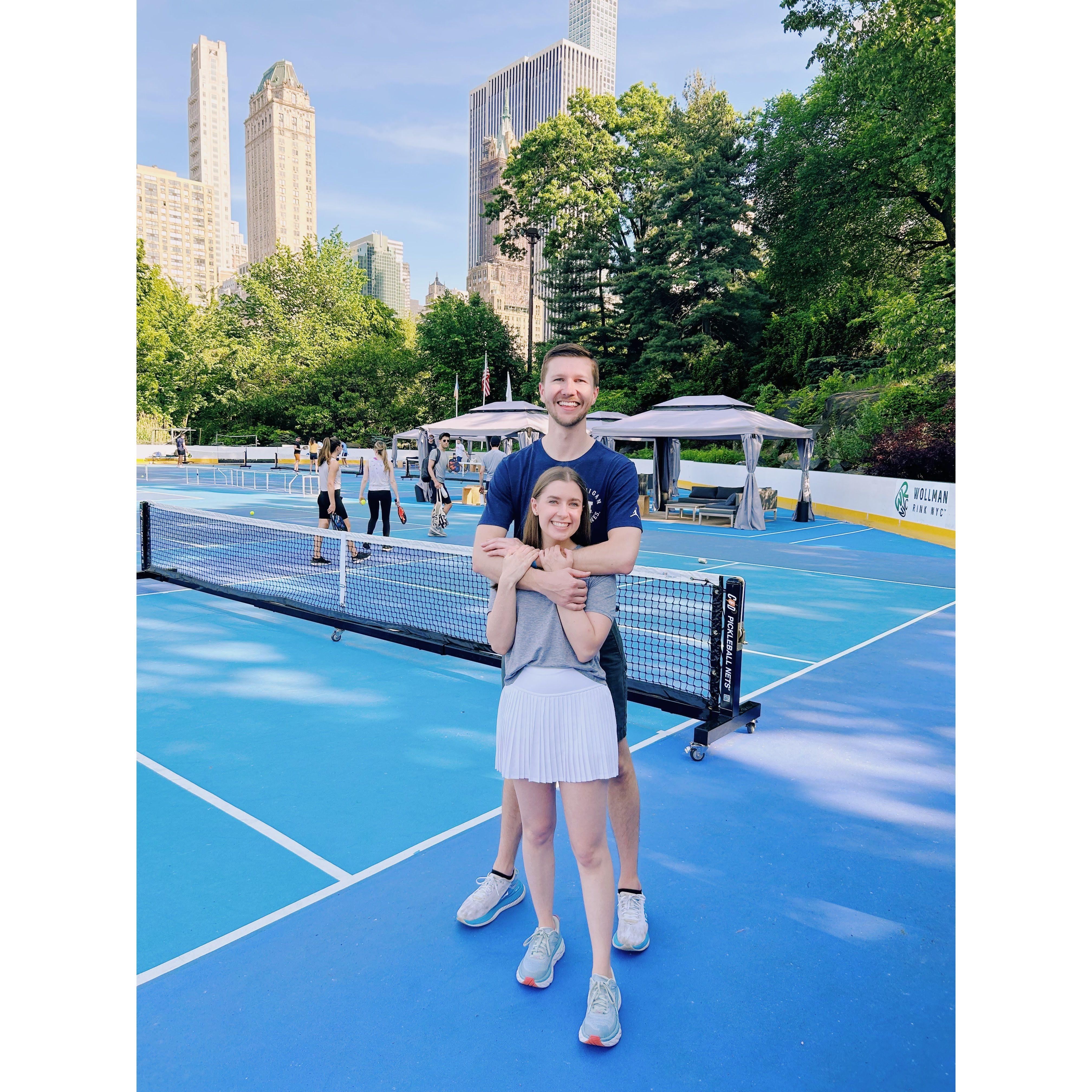 Jacob planned the best 25th birthday weekend for Julia in NYC, including a game of pickleball in Central Park!
