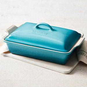 Stoneware Heritage Covered Rectangular Casserole, 4 qt. (12" x 9"), Deep Teal | Le Creuset