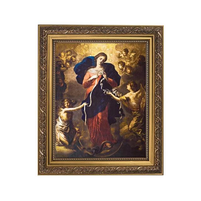 Gerffert Christian Wall Décor Ornate Gold Framed Artwork, 11 x 13-Inch, Mary Untier of Knots