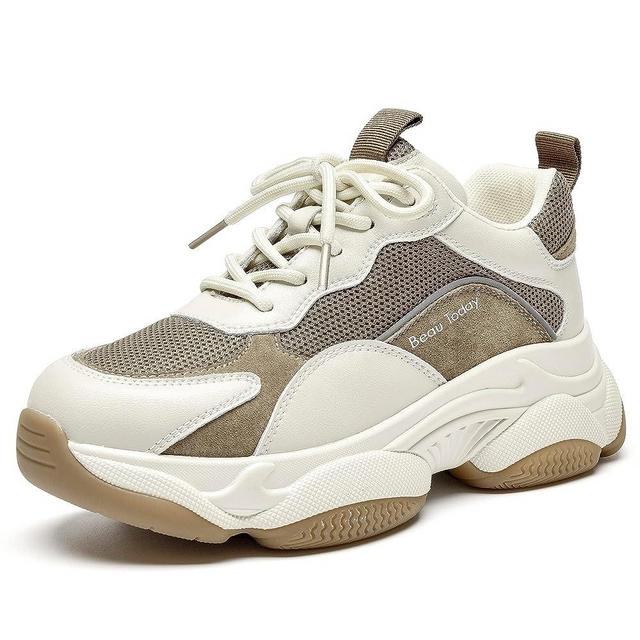 Beau Today Women's Chunky Sneakers Platform Dad Shoes for Women