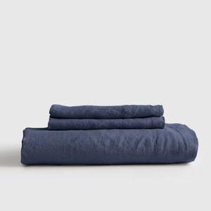 European Linen Fitted Sheet Set in Nightfall