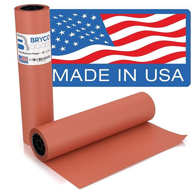 Pink Kraft Butcher Paper Roll - 18 Inch x 175 Feet (2100 Inch) - Food Grade Peach Wrapping Paper for Smoking Meat of all Varieties – Unbleached, Unwaxed and Uncoated - Made in USA