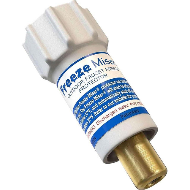 Freeze Miser Outdoor Faucet & Spigot Freeze Protection – Patented Valve Shield, Activates at Water Temperature Below 37°F/3°C – Durable Winter Cover Alternative – Quick Install, Saves Water – 1 Pack
