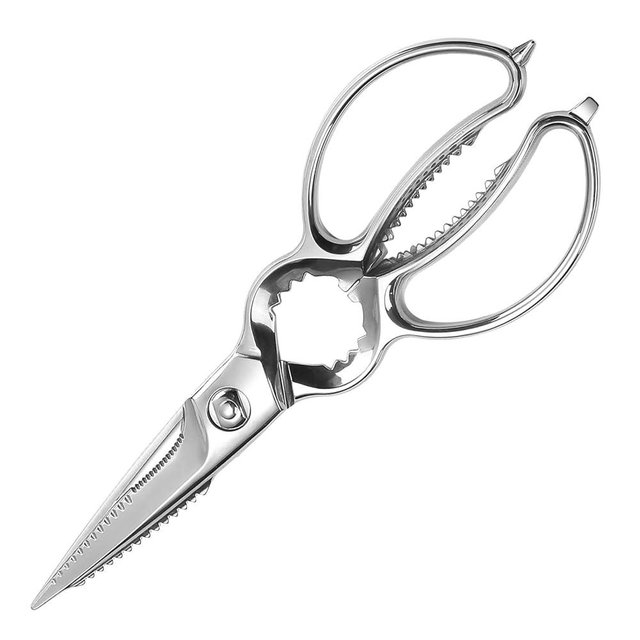 MITSUMOTO SAKARI Japanese Kitchen Scissors All Purpose, 8.5 inch All Steel Heavy Duty Kitchen Shears, Professional Removable Poultry Shears for Cutting Chicken, Fish and Bones