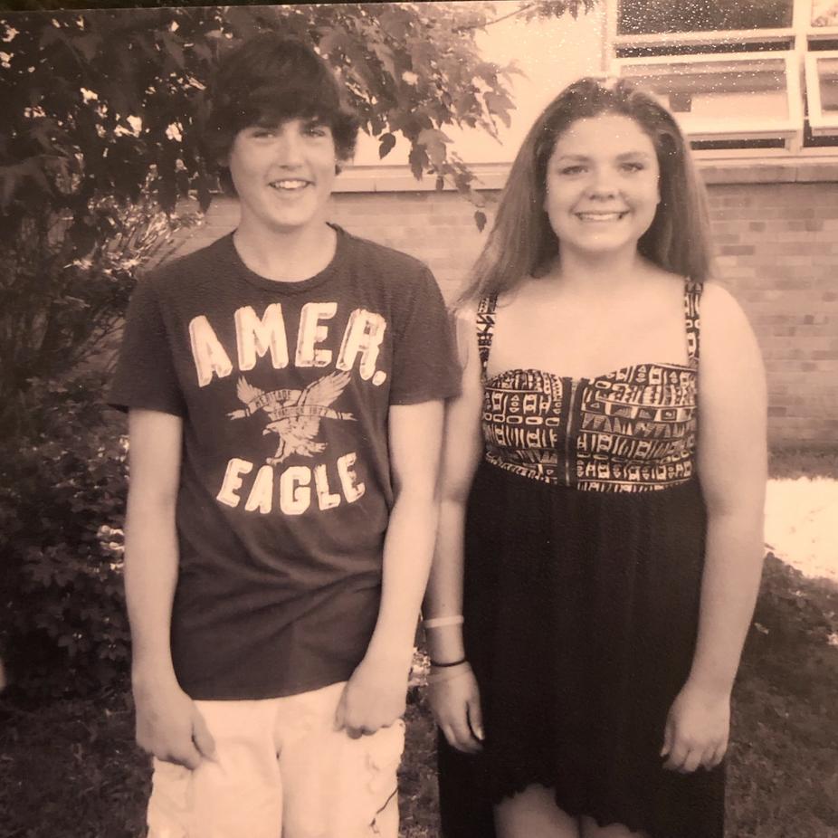 Our first photo together in 8th grade