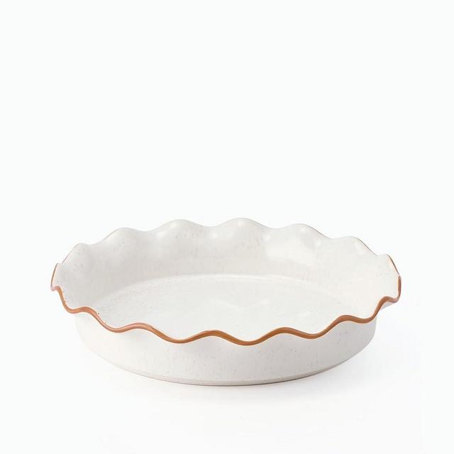 SIDUCAL Pie Pan for Baking 10.5 inch,NonStick Reusable Ceramic Pie Plate with Ruffled Edge,Dishwasher and Oven Safe,Deep Dish Pie Pan for Apple Pie,Quiche,Pot Pies, Tart, etc（White）