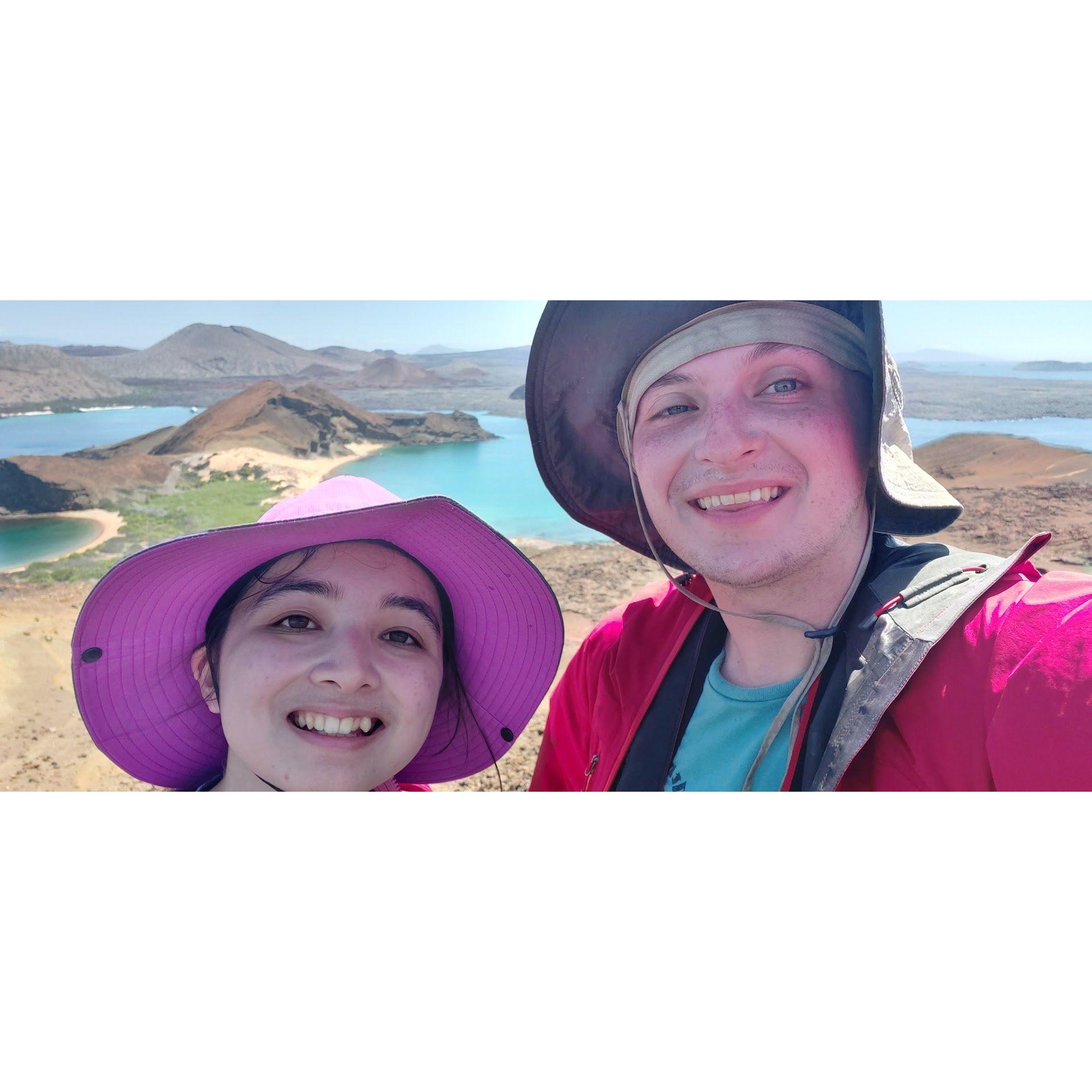 In Isla Bartolome in the Galapagos (after we got engaged!)