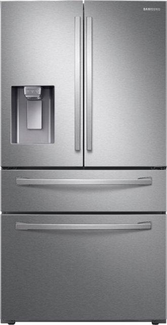 Samsung - 22.6 cu. ft. 4-Door French Door Counter Depth Refrigerator with FlexZone Drawer - Stainless steel
