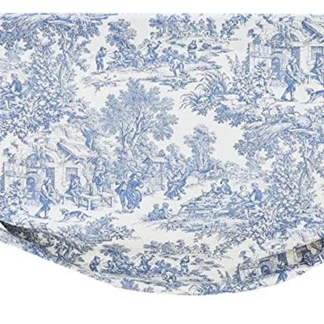 Victoria Park Toile Tie-Up Valence Window Curtain, Blue