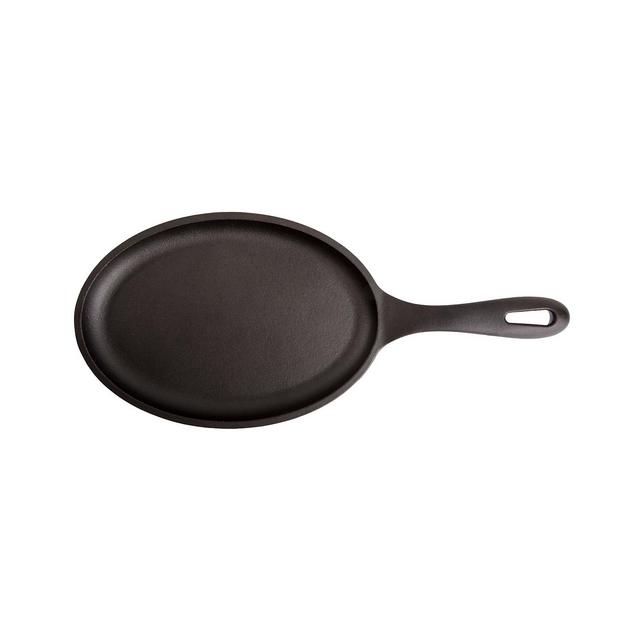 Victoria Cast Iron Fajita Skillet. Black Serving Platter Seasoned