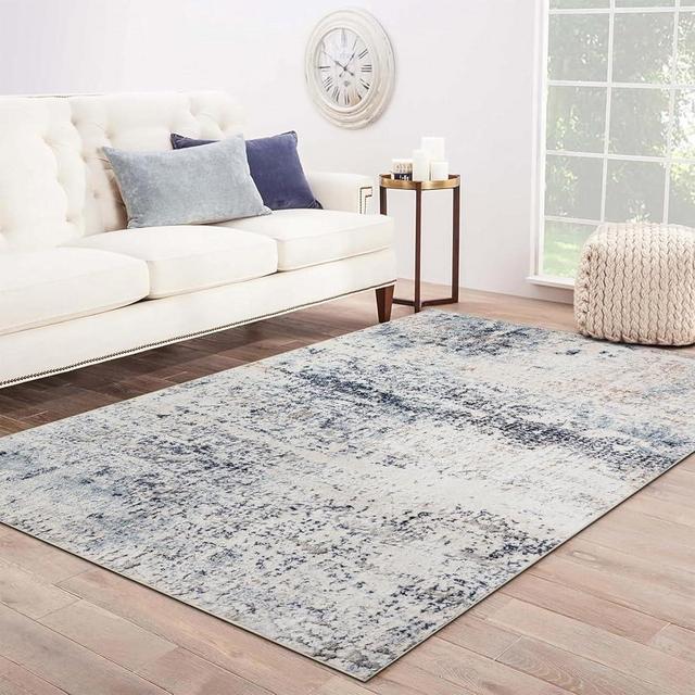 Domitapis Area Rug 8×10, Large Vintage Boho Rug,Ultra-Soft Low Pile, Washable, Non Slip,Stain Resistant, Printed Carpet for Living Room Bedrooms Playroom Office Kitchen, Blue/Abstract
