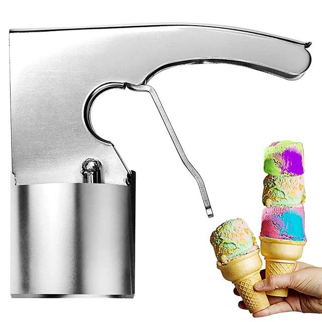 Square Ice Cream, Ice Cream Scoop Stainless Steel,big ice cream scoop With Spring-powered Trigger Big Volume Scoop Old Fashion Style scoop Nostalgic Scoop Easy To Clean