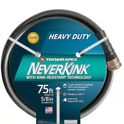 NeverKink  Teknor Apex 5/8-in x 75-ft Heavy Kink Free Vinyl Gray Coiled Hose