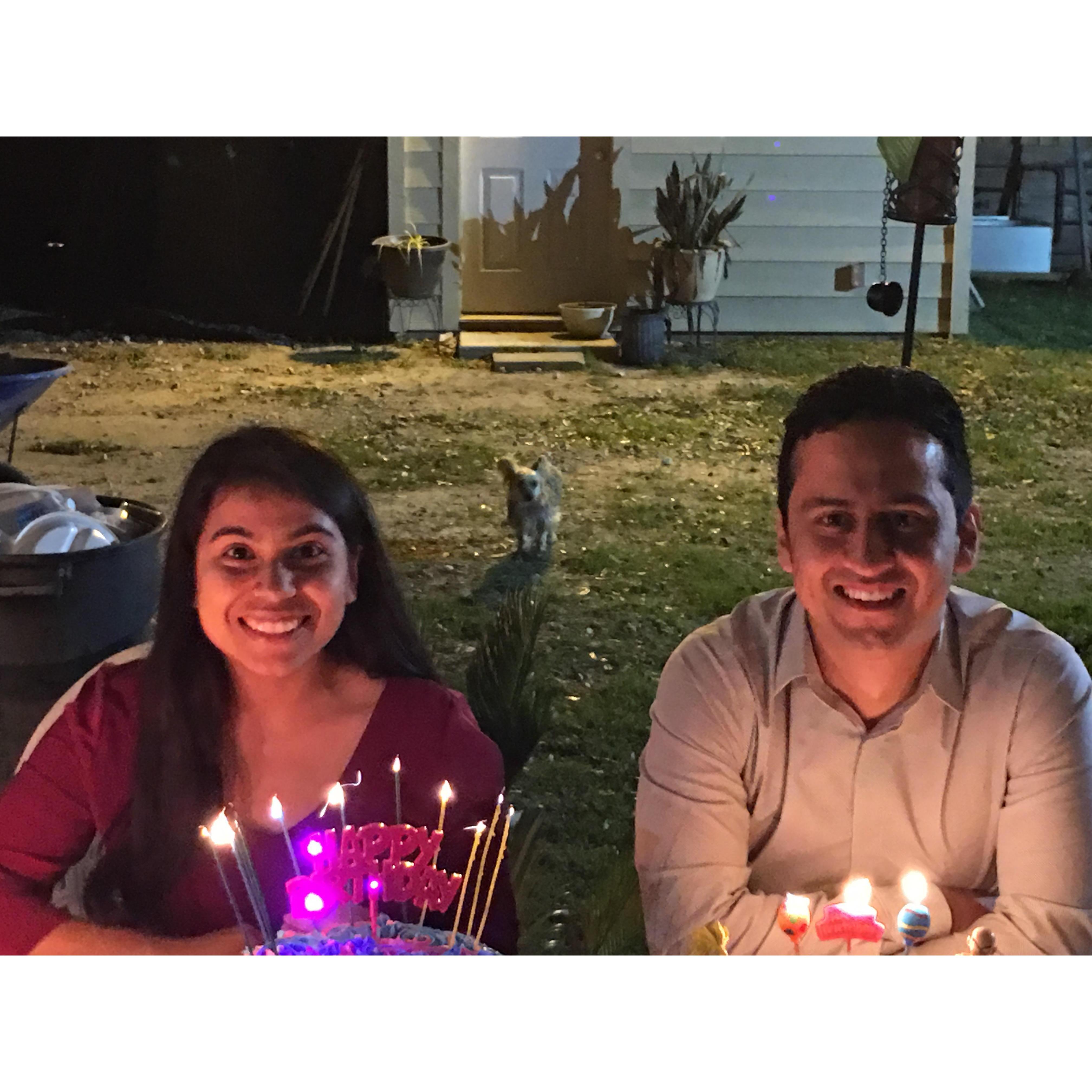 Our joint birthday where our families met for the first time