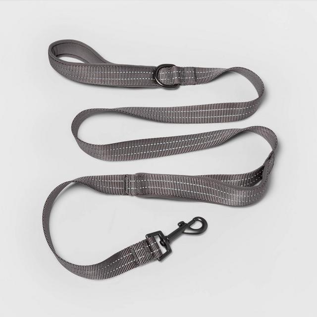 Comfort Reflective Double Stitch Dog Leash - M - Gray - Boots & Barkley™