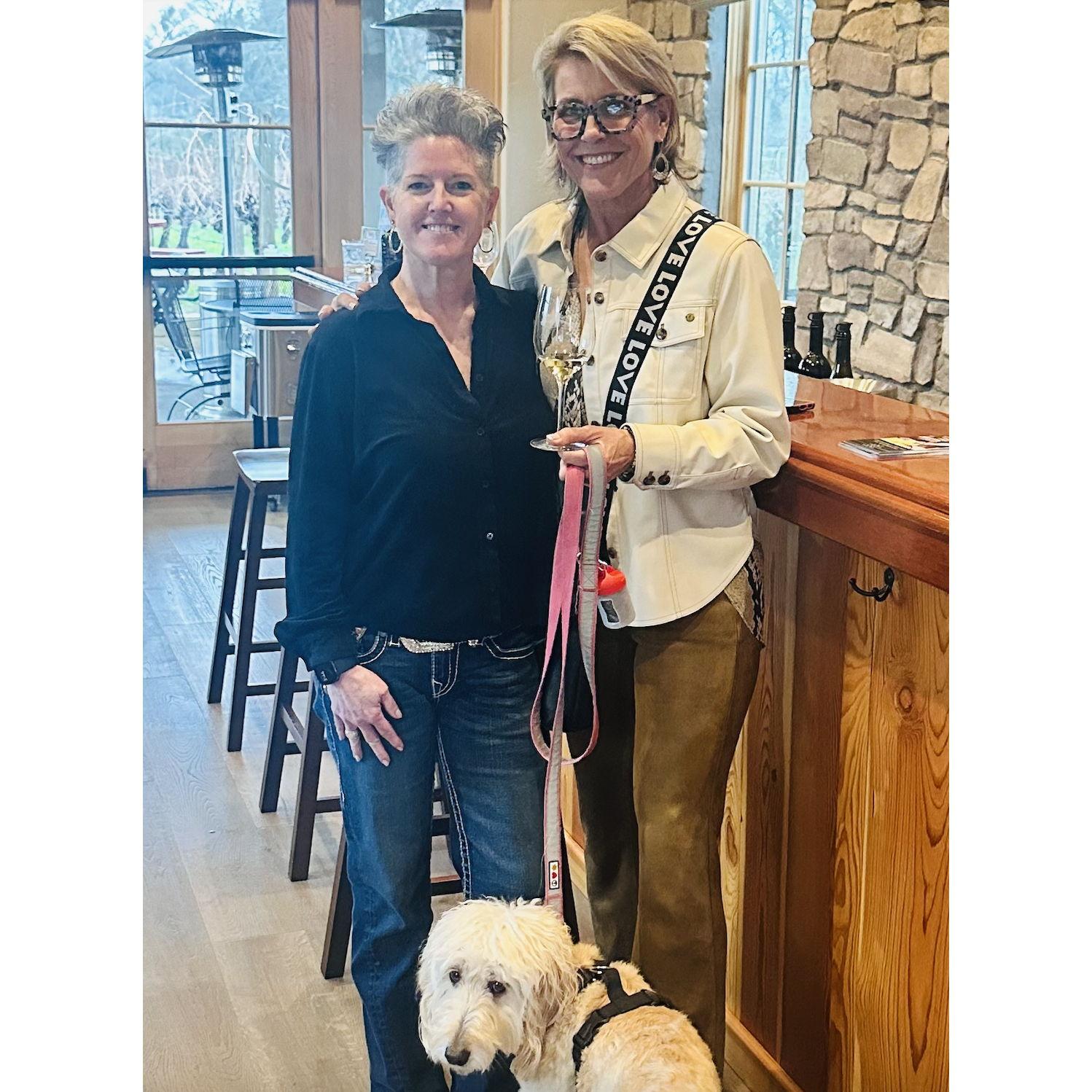 Lisa's first visit to the winery for a date on February 7th. It even snowed that day. Pretty epic.