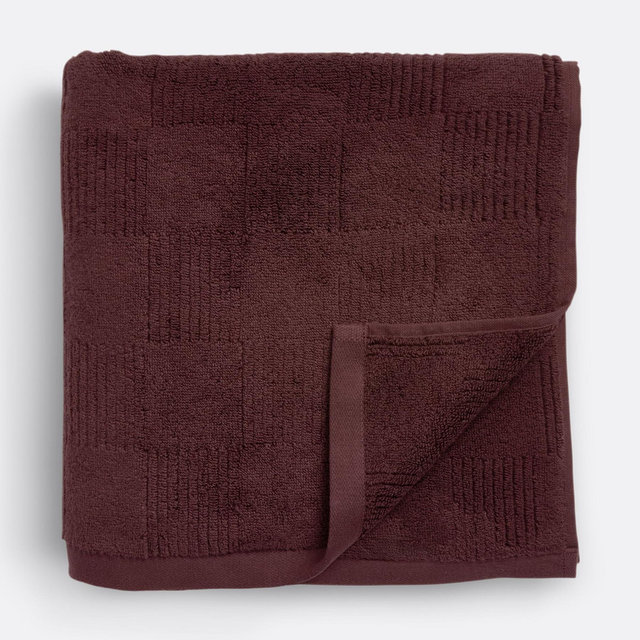 Patchwork Organic Hydrocotton Bath Towel - Rosewood
