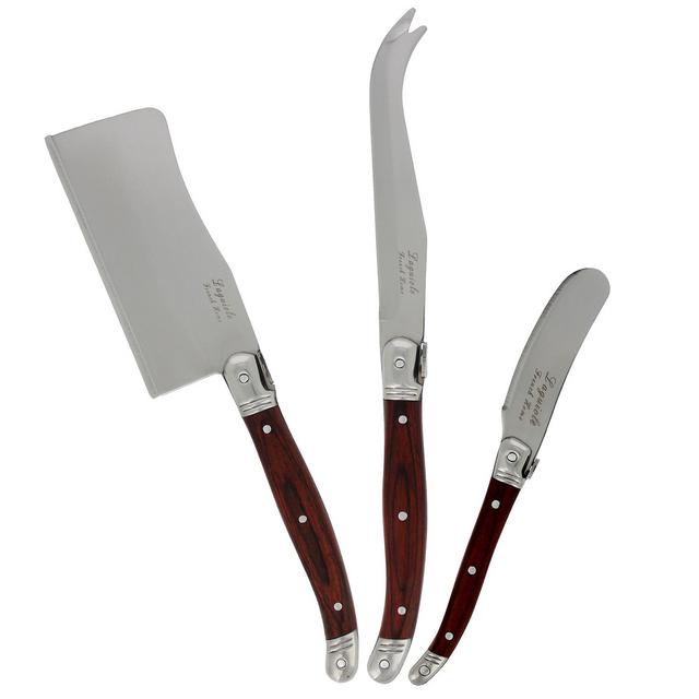 French Home 3-Piece Laguiole Cheese Knife Set (Pakkawood)